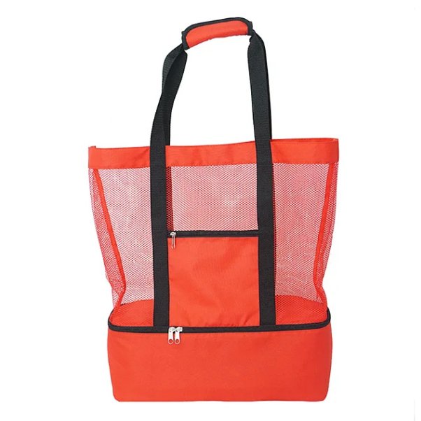 double compartment fashion beach net totes