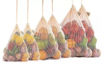 net bags for green grocery and supermarket