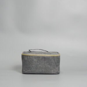 Zip Sealed Plain Polyester Unify Gray Toiletry Cosmetic Wash Bag