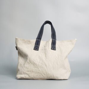 Plain Linen Unify White Shopping Tote Bag