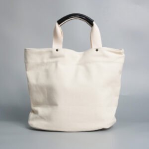 Plain Cotton Canvas Unify Off White Shopping Hand Bag