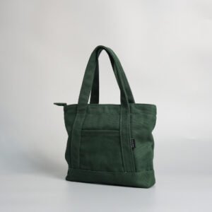 Plain Cotton Canvas Unify Dark Green Lunch Bag Hand Bag