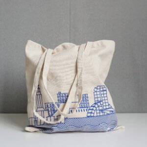 Printing Building Cotton Canvas Shopping Tote Bag
