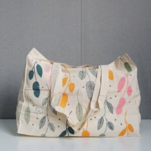 Printing Leaves Natual Cotton Shopping Tote Bag