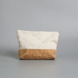 Zip Sealed Cork Leather Canvas Cork Cosmetic Wash Bag