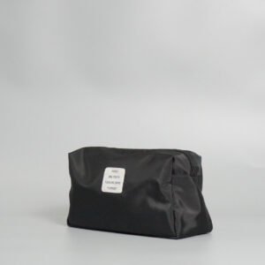 zip sealed plain nylon unify black cosmetic and toiletry stationery cosmetic wash bag4