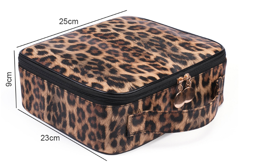 leopard print cosmetic makeup bags size